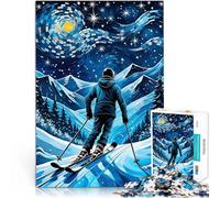 1000 Piece Jigsaw Puzzles for Adults Ski Starry Night Lernspiele DIY Spielzeug Tolle Geschenke und Spielzeuge38x26cm