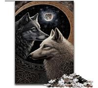 1000 Piece Jigsaw Puzzles for Adults Skoll And Hati Norse Wolf 1000 Piece Puzzle An for Christmas Or Birthdays Size 26X38CM