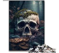 1000 Piece Jigsaw Puzzles for Adults Skull in Forest Made of Wood, for Parents, Lovers, Friends - Age 14+ 50x75cm for Family Interactive Game