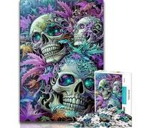 1000 Piece Jigsaw Puzzles for Adults Skull Psychedelic 1000 Pieces for Teenagers,family Fun Games Is Ideal As A Gift for The Whole Family (size 38x26cm)