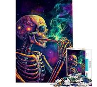 1000 Piece Jigsaw Puzzles for Adults Skull Smoke Symphony Family Games for Educational Game Challenge Toy Secret Santa Gifts Enhance Memory (size 38x52cm)