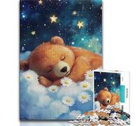 1000 Piece Jigsaw Puzzles for Adults Sleeping Brown Bear Teenager Jigsaw,Family Entertainment Toys with Matching Poster And Trivia Sheet (size 38x26cm)