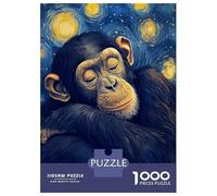 1000 Piece Jigsaw Puzzles for Adults Sleeping Chimpanzee in Starry Night Style Teenager Puzzles Family Game Improve Memory Difficult And Challenge 70x50cm/1000pcs
