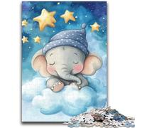 1000 Piece Jigsaw Puzzles for Adults Sleeping Elephant Stress Reliever Difficult Challenge Suitable for Desktop Decoration 50x75cm