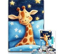 1000 Piece Jigsaw Puzzles for Adults Sleeping Giraffe 1000 Pieces for Teenagers,Educational Games Home Decoration Birthday Present, Gifts, Wall Art 26x38cm
