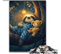 1000 Piece Jigsaw Puzzles for Adults Sloth And Teddy Bear 1000 Pieces Puzzles for Adults for Birthdays, Holidays, And Special Occasions (Size 26x38cm)