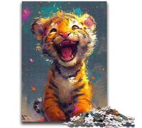 1000 Piece Jigsaw Puzzles for Adults Smiling Baby Tiger 1000 Piece Jigsaw,Fun Activity for Home, Rainy Days Toys, Birthday Gifts (50x75cm)