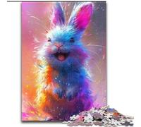 1000 Piece Jigsaw Puzzles for Adults Smiling Cute Bunny Jigsaw Made of cardboard,Interactive Family Game, DIY Home Decor Brain Challenge Gift 1000pcs(26x38cm)