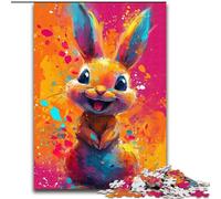 1000 Piece Jigsaw Puzzles for Adults Smiling Cute Bunny Jigsaw Puzzles Made of cardboard,Family Activity Game, Home Decor Wall Art 1000pcs(26x38cm)