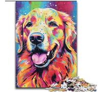 1000 Piece Jigsaw Puzzles for Adults Smiling Golden Retriever Dog Puzzle Family Interactive Game, DIY Home Decor Brain Challenge Gift (size : 26x38cm)