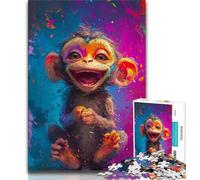 1000 Piece Jigsaw Puzzles for Adults Smiling Monkey Baby Puzzles for Teenagers,for Educational Game Challenge Toy Birthday Present, Gifts, Wall Art (size 75x50cm)