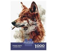 1000 Piece Jigsaw Puzzles for Adults Smoking Fox Illustration Adult Jigsaw Family Game Analysis And Logic Difficult And Challenge 70x50cm/1000pcs