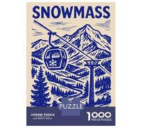 1000 Piece Jigsaw Puzzles for Adults Snowmass Ski Resort Vintage Adult Jigsaw Hands-on Game Analysis And Logic Parent-child Interaction 38x26cm/1000pcs