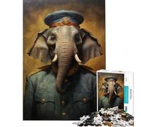 1000 Piece Jigsaw Puzzles for Adults Soldier Elephant Help The Brain Exercise Improve Memory Educational Game for 14+ Puzzle Game Offered (50x75cm)