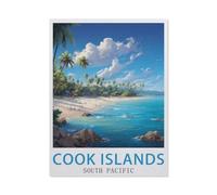 1000 Piece Jigsaw Puzzles for Adults,South Pacific Vintage Travel Poster "Cook Islands",Classic Puzzle Difficult Puzzle Fun Creative DIY Toys Gifts for Girls And Boys, Family Games(50x70cm)-BB5
