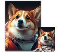 1000 Piece Jigsaw Puzzles for Adults Space Astronaut Corgi Jigsaw Puzzles Perfect for Family Gatherings, Birthdays, Holidays 26X38CM/10.23x14.96inch