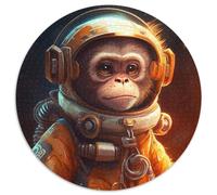 1000 Piece Jigsaw Puzzles for Adults Space Astronaut Monkey Round Cardboard Jigsaw for Family Fun Perfect for Holidays, Interactive Game Nights 1000pcs (67.5x67.5cm)