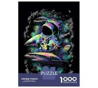 1000 Piece Jigsaw Puzzles for Adults Space Astronaut Shark T-Shirt Puzzles for Adults Anti-Stress Toys Analysis And Logic Difficult And Challenge 52x38cm/1000pcs