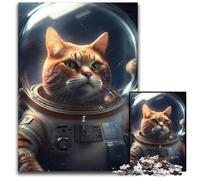 1000 Piece Jigsaw Puzzles for Adults Spacesuit Astronaut Cat Wooden Jigsaw Puzzles Brain Challenge Gift Educational Activity for Teenagers 1000 PCS(75x50cm)