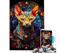 1000 Piece Jigsaw Puzzles for Adults Sphynx Cat Colorful Puzzles for Adults Relaxing Games But Fun And Humorous Birthday And Unique Gifts (Size 38x52cm)
