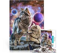 1000 Piece Jigsaw Puzzles for Adults Spiritual Wolves Family Made of cardboard for and from 14 years and over Home Educational Games DIY Toys Great gifts and toys。size：38x52cm/14.96x20.47inch
