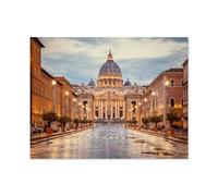 1000 Piece Jigsaw Puzzles for Adults，St. Peter’s Basilica in the evening from Via della Conciliazione in Rome，Classic Puzzle Difficult Puzzle Fun Creative DIY Toys Gifts for Girls And Boys-Q47