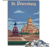 1000 Piece Jigsaw Puzzles for Adults St Petersburg,Help The Brain Exercise Addictive Toys to Cultivate Patience Artists Collection,Fine Art 38x26cm