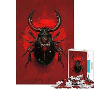 1000 Piece Jigsaw Puzzles for Adults Stag Beetle Majesty Help The Brain Exercise Improve Memory Educational Game for 14+ Puzzle Game Offered (50x75cm)