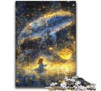 1000 Piece Jigsaw Puzzles for Adults Star Whale Challenging Family Activity Games DIY Toy for Home Wall Decor Gifts 38x26cm
