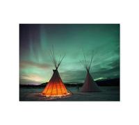 1000 Piece Jigsaw Puzzles for Adults，Starlight night - tipis under the northern lights in Yukon, Canada，Difficult Puzzle Fun Creative DIY Toys Gifts for Girls And Boys, Family Games（50x70cm）-M27