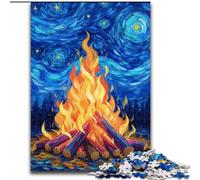 1000 Piece Jigsaw Puzzles for Adults Starry Sky Bonfire Stress Reliever Difficult Challenge Is Ideal As Gifts for The Whole Family (size 26x38cm)