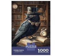 1000 Piece Jigsaw Puzzles for Adults Steampunk Raven Librarian Puzzle for Adults Anti-Stress Toys Presents for Women Parent-child Interaction 38x26cm/1000pcs