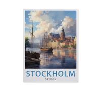 1000 Piece Jigsaw Puzzles for Adults，Stockholm Sweden，Classic Puzzle Difficult Puzzle Fun Creative DIY Toys Gifts for Girls and Boys, Family Games（38x52cm）-EX28