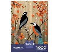 1000 Piece Jigsaw Puzzles for Adults Stylized Birds on Branches Jigsaw for Adults Fun Games Presents for Women Difficult And Challenge 38x26cm/1000pcs