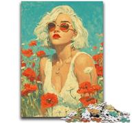 1000 Piece Jigsaw Puzzles for Adults Summer Girl 1000 Piece Jigsaw,Staycation Kill Time with Fully Interlocking Randomly Shaped Pieces (50x75cm)