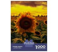 1000 Piece Jigsaw Puzzles for Adults Sunflower Sunset Painting Jigsaws for Adults Brain Teaser Game Stress Reliever for Is Ideal As A Gift 52x38cm/1000pcs