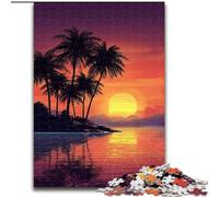 1000 Piece Jigsaw Puzzles for Adults Sunset Beach, Stress Reliever Difficult Challenge Secret Santa Gifts for Age 14 Years Up (Size 26x38cm)