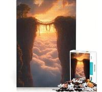 1000 Piece Jigsaw Puzzles for Adults Sunset Bridge of Vines Between Towering Cliffs, Toy Wall Decor, Family Activities, Wishlist with Santa Claus 38x52cm