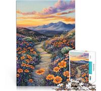 1000 Piece Jigsaw Puzzles for Adults Sunset Mountain Path Staycation: Zeit totschlagen Eltern-Kind-Interaktion50x70cm