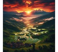 1000 Piece Jigsaw Puzzles for Adults Sunset Pastoral Landscape, Educational Games, Impossible Hard Difficult Challenging, Relaxation Jigsaw Puzzles for Adults 1000 Pieces 25.6x25.6 inch