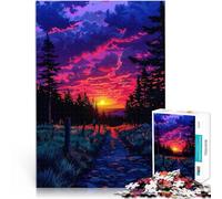 1000 Piece Jigsaw Puzzles for Adults Sunset Path in Forest educational challenge for is ideal as a gift for the whole family 50x70cm