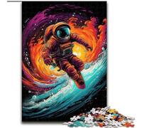 1000 Piece Jigsaw Puzzles for Adults Surfing Astronauts Jigsaw Made of Wood, Teenager Stress Reduction Cool Unique Gift for Family 1000pcs(50x75cm)