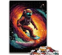 1000 Piece Jigsaw Puzzles for Adults Surfing Astronauts Puzzles for Adults,Fun Present & Activity for Home,Toy for Rainy Days (50x75cm)