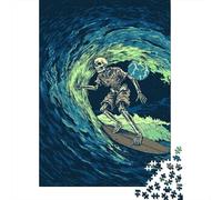 1000 Piece Jigsaw Puzzles for Adults Surfing Skeletons Ocean Thrills! Jigsaw Puzzle Anti-Stress Toys Home Decoration Difficult And Challenge 70x50cm/1000pcs