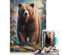 1000 Piece Jigsaw Puzzles for Adults Surreal Grizzly Bear Practical Game Improve Memory Deal As Gifts for The Whole Family 38x52cm