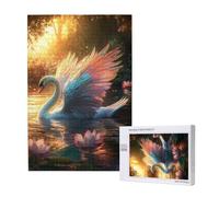 1000 Piece Jigsaw Puzzles for Adults Swan Jigsaw Comes with Packaging Box and Reference Pictures, Fun and Joyful Family Entertainment Games, Challenging Adult Puzzles Gifts Home Decor Lotus M-1965