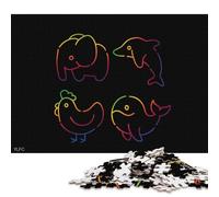 1000 Piece Jigsaw Puzzles for Adults Symbol All Animals Jigsaw Puzzles for Adults, Wooden Puzzles Educational Stress Relief Toy Puzzle 1000pcs (75x50cm)