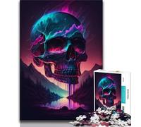 1000 Piece Jigsaw Puzzles for Adults Synthwave Skull Teenager Jigsaw,Family Entertainment Toys with Matching Poster And Trivia Sheet (size 38x26cm)