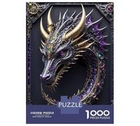 1000 Piece Jigsaw Puzzles for Adults Teenagers Amethyst Dragon Portrait Adult Puzzles Fun Games Improve Memory Unique Gifts for Birthday And Christmas 38x26cm/1000pcs