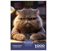 1000 Piece Jigsaw Puzzles for Adults Teenagers Angry Fluffy Cat Studying Puzzles for Adults Toy Wall Decor Hand Speed Race Difficult And Challenge 38x26cm/1000pcs